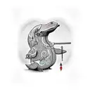 gangster platypus in dripping hood tattoo design idea