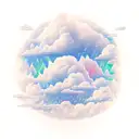 clouds with rain vs. sun  tattoo design idea