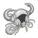 black scorpion with headphone  tattoo design idea