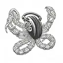 black scorpion with headphone  tattoo design idea