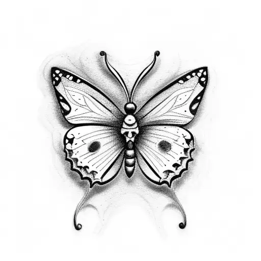 simple tiny butterfly with fine lines  tattoo design idea