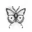 simple tiny butterfly with fine lines  tattoo design idea