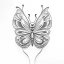 simple tiny butterfly with fine lines  tattoo design idea