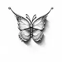simple tiny butterfly with fine lines  tattoo design idea