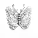 simple tiny butterfly with fine lines  tattoo design idea