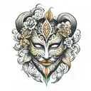 aloholics anonymous mask tattoo design idea