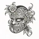 aloholics anonymous mask tattoo design idea