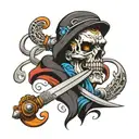 sword going though lips   tattoo design idea