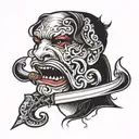 sword going though lips   tattoo design idea