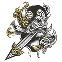 sword going though lips   tattoo design idea