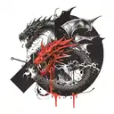 along with the angry dragon tattoo design idea