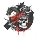 along with the angry dragon tattoo design idea