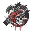 along with the angry dragon tattoo design idea