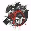 along with the angry dragon tattoo design idea