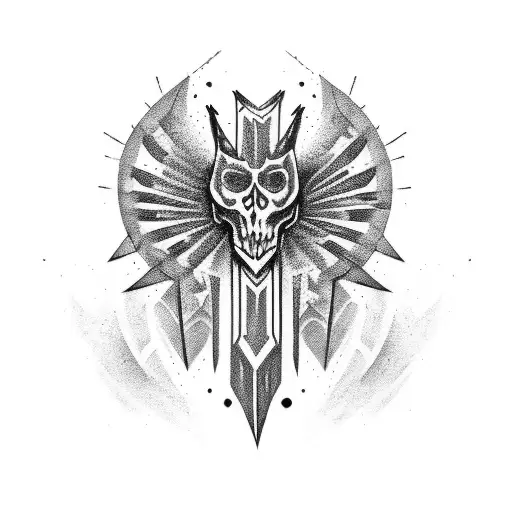 freehand black tribal gothic punk tattoo design idea