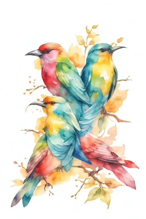 singing sweet songs lyrics written, three birds tattoo design idea