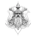 posiedon with trident tattoo design idea