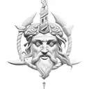 posiedon with trident tattoo design idea