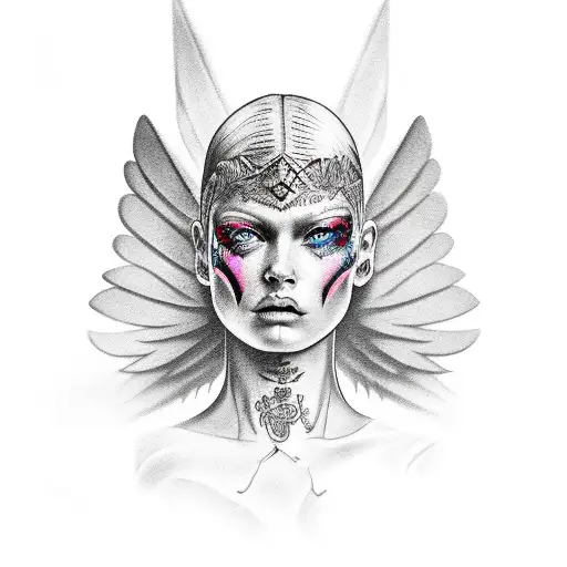 dark angel tattoo design idea