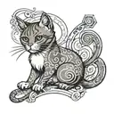 cat and fiddle tattoo design idea