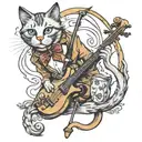 cat and fiddle tattoo design idea