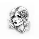 Katarina LOL with chicano style tattoo design idea