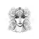 Katarina LOL with chicano style tattoo design idea