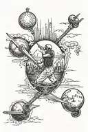A surrealistic interpretation of life's journey with baseball elements and motivational symbols tattoo design idea