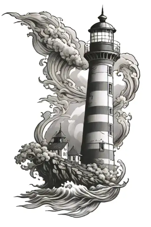 light house tattoo design idea