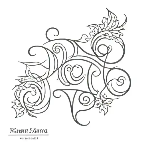 Karna text tattoo design idea