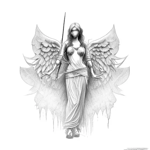 fallen angel tattoo design idea