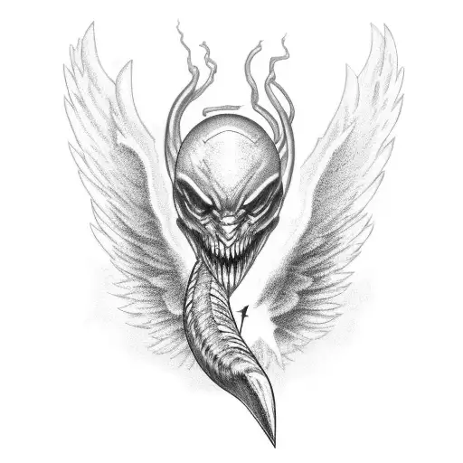 fallen angel lightning wrapped snake wrist tattoo tattoo design idea
