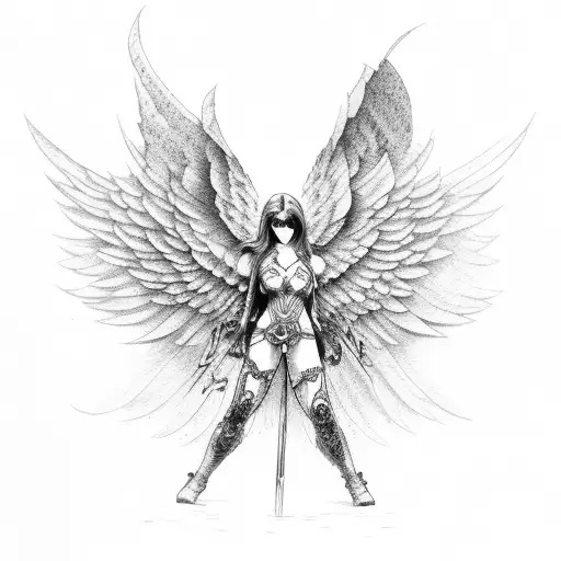 fallen angel tattoo design idea