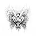 fallen angel tattoo design idea