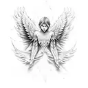 fallen angel tattoo design idea
