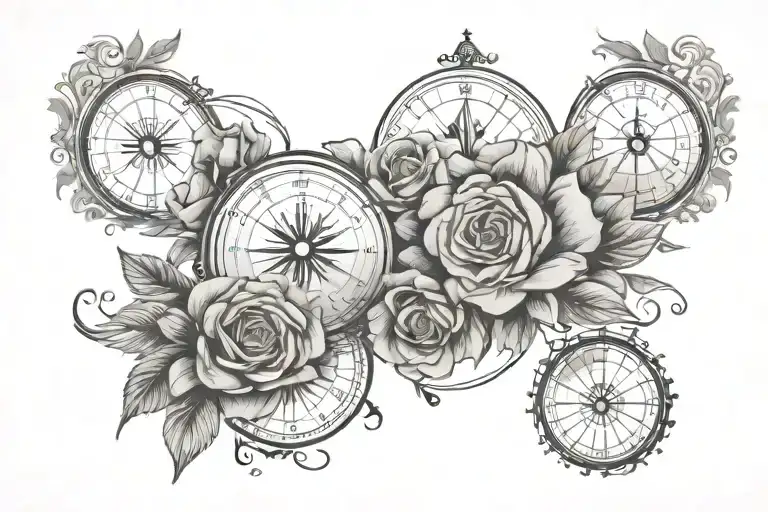 latitude and longitude wedding tattoo design idea