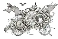 latitude and longitude wedding tattoo design idea