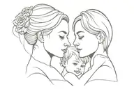 mother and son  tattoo design idea
