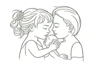 mother and son  tattoo design idea