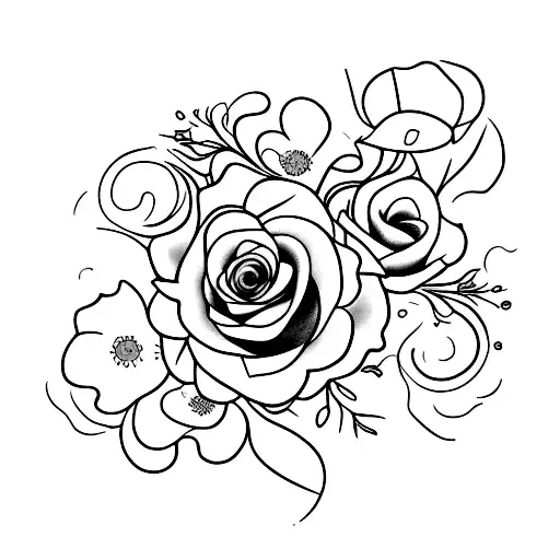 flores e espinhos tattoo design idea