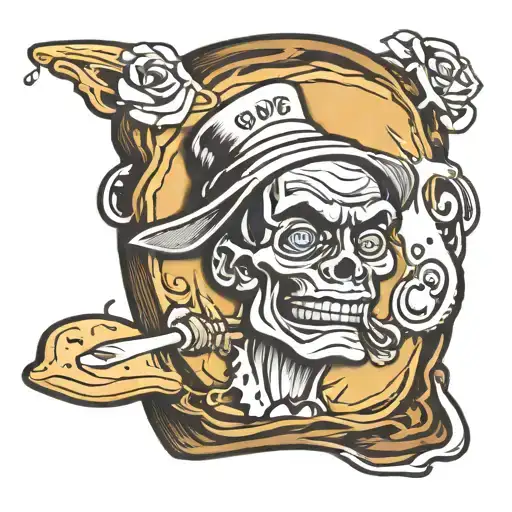 Gangster Piece of white toast tattoo design idea