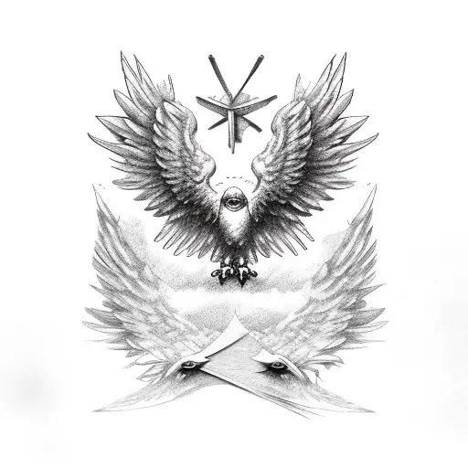 eagle / angel wings  tattoo design idea