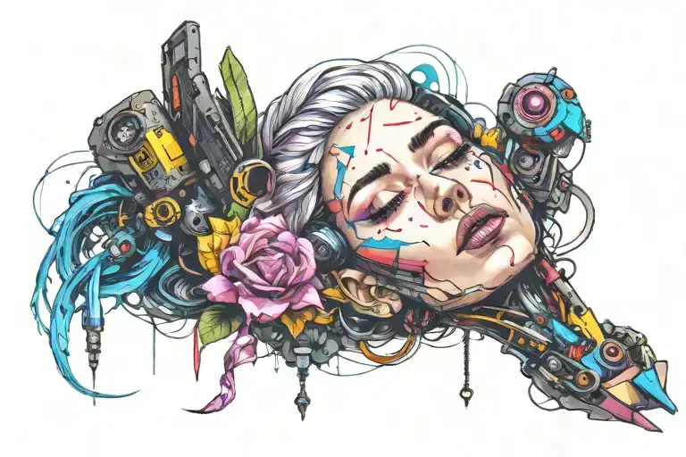 Cyberpunk tattoo design idea