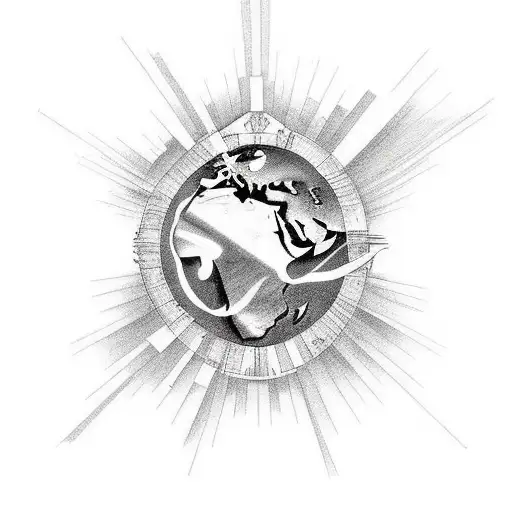 Visualize a captivating tattoo where Juice WRLD sits atop a stylized Earth, his presence blending seamlessly with the gl tattoo design idea