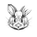 cute demented bunny tattoo design idea