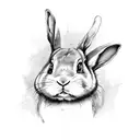 cute demented bunny tattoo design idea
