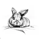 cute demented bunny tattoo design idea