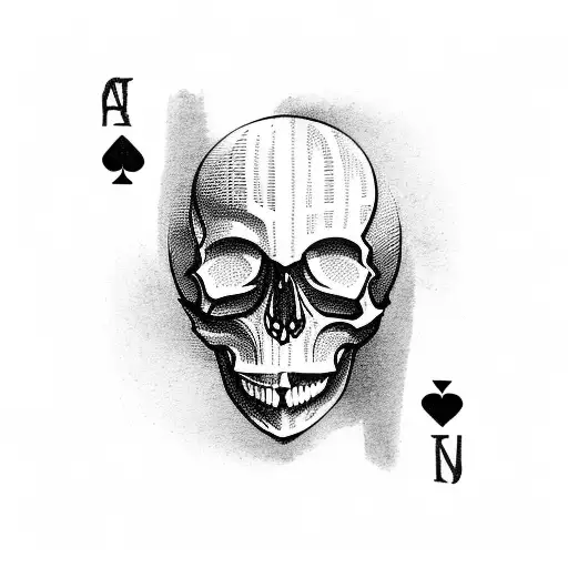 skull playing cards tattoo design idea