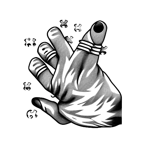 puzzle hand tattoo design idea