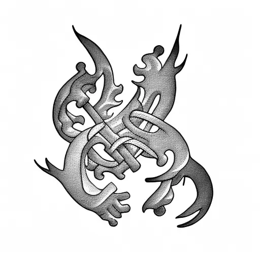 puzzle hand tattoo design idea